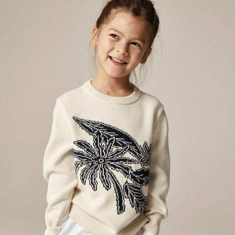Limited-edition kids' intarsia sweater in cotton blend