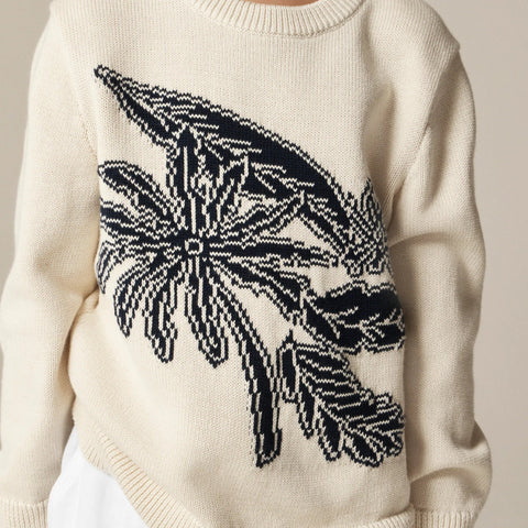 Limited-edition kids' intarsia sweater in cotton blend