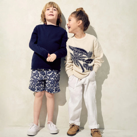 Limited-edition kids' intarsia sweater in cotton blend