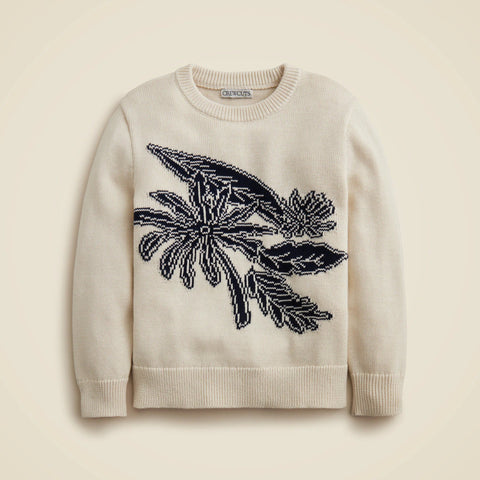 Limited-edition kids' intarsia sweater in cotton blend