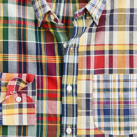 Indian madras shirt in patchwork plaid