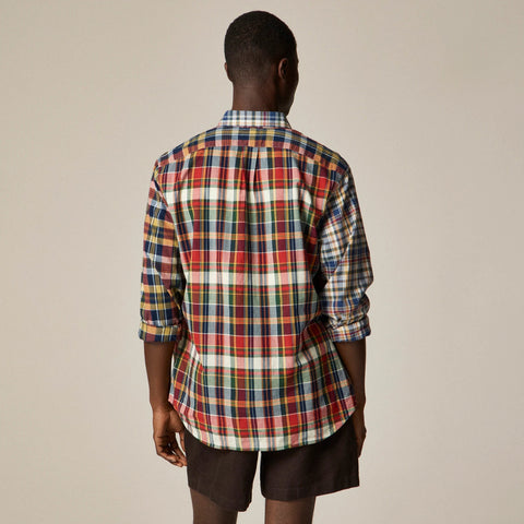 Indian madras shirt in patchwork plaid
