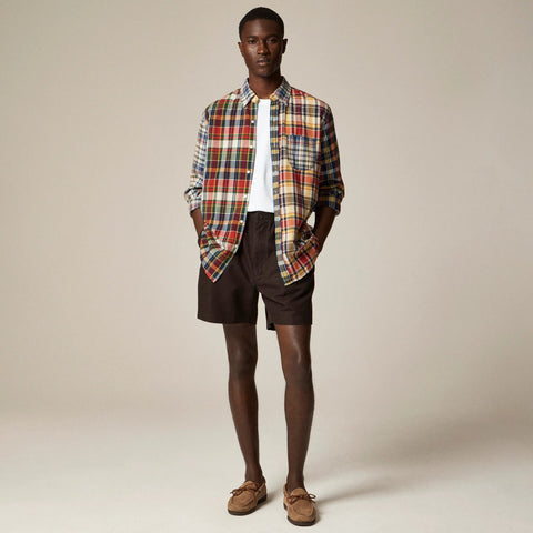 Indian madras shirt in patchwork plaid