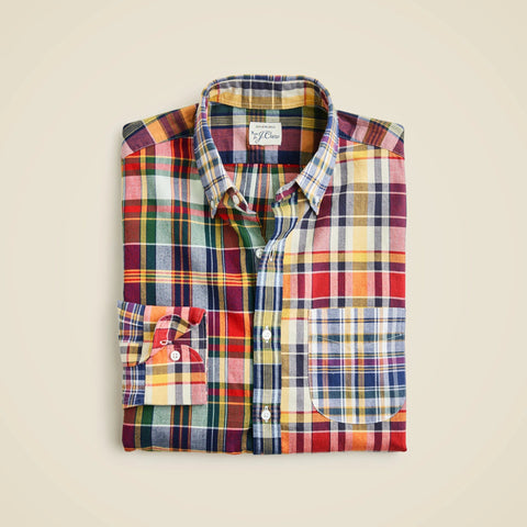Indian madras shirt in patchwork plaid