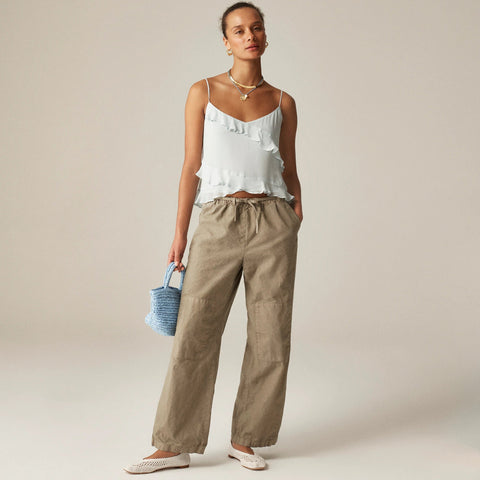 Tall relaxed utility pant in cotton blend