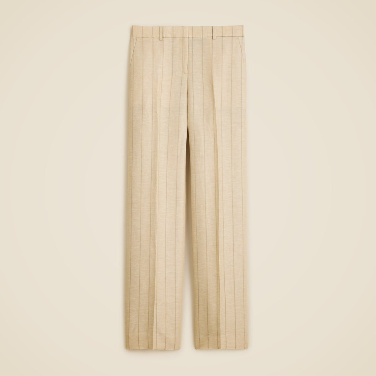 Wide-leg trouser in striped linen blend
