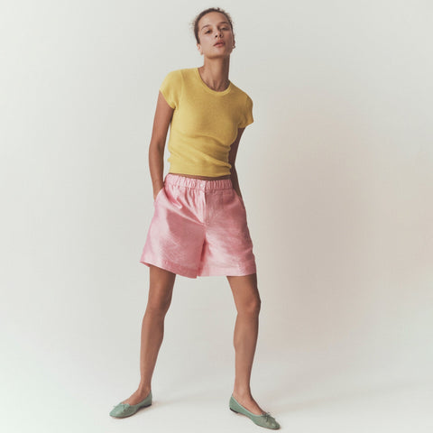 Summerweight nylon short with removable lining