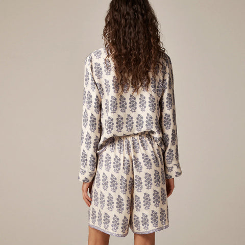 Stratus short in blooming lilac block print