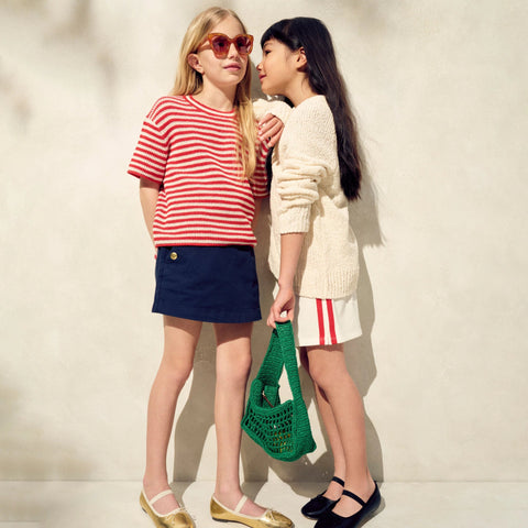 Girls' striped sweater-tee