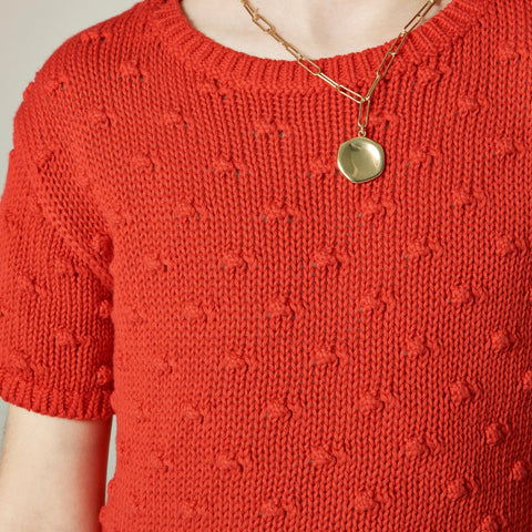 Girls' bobble sweater-tee in cotton