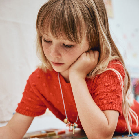 Girls' bobble sweater-tee in cotton