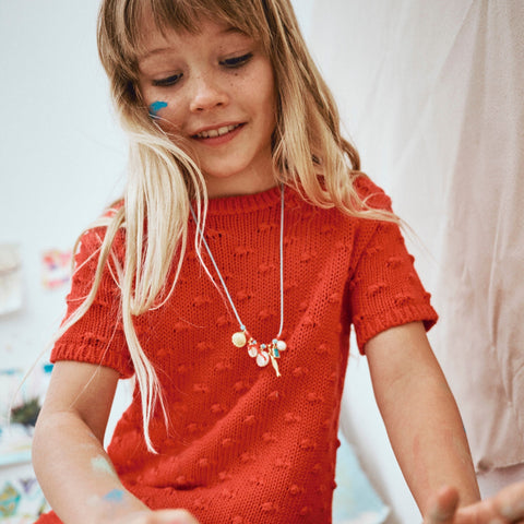 Girls' bobble sweater-tee in cotton