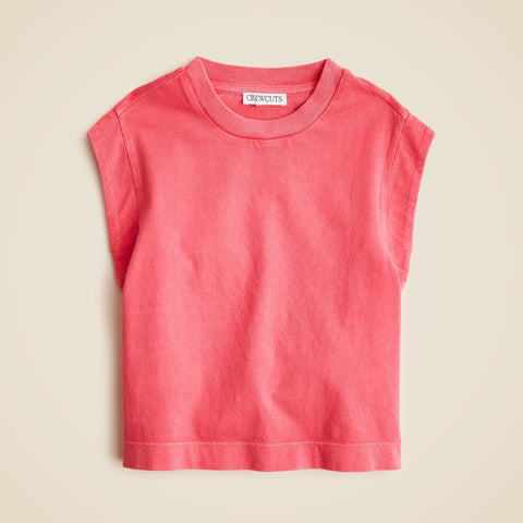 Girls' garment-dyed muscle tank top