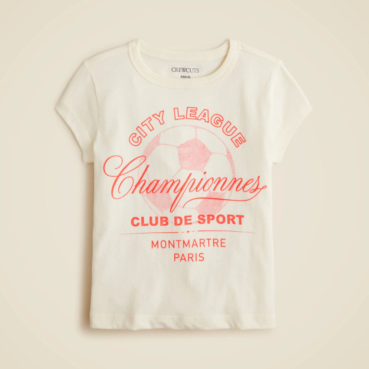 Girls' short-sleeve soccer club graphic T-shirt