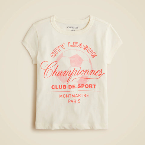 Girls' short-sleeve soccer club graphic T-shirt
