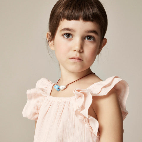 Girls' flutter-sleeve romper in airy gauze