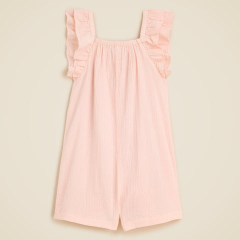 Girls' flutter-sleeve romper in airy gauze