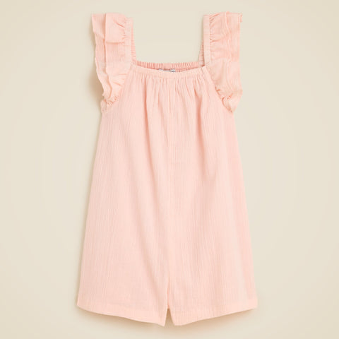 Girls' flutter-sleeve romper in airy gauze