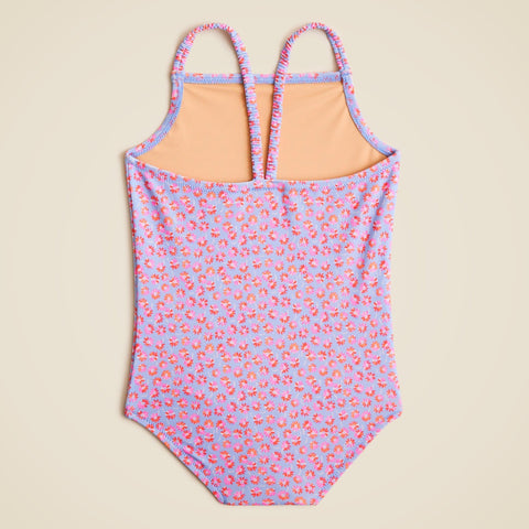 Girls' ruched-strap one-piece swimsuit