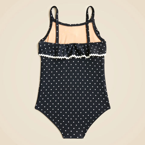 Girls' rickrack one-piece swimsuit