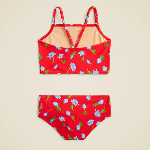 Girls' ruched-strap two-piece swimsuit