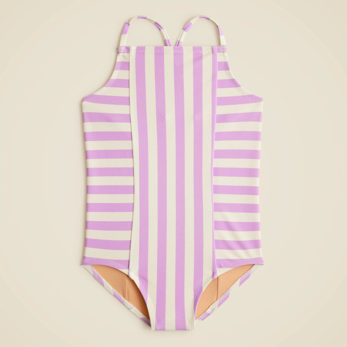 Girls' paneled one-piece swimsuit