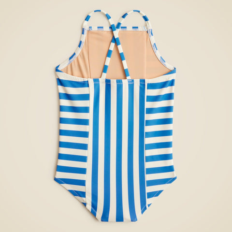 Girls' paneled one-piece swimsuit