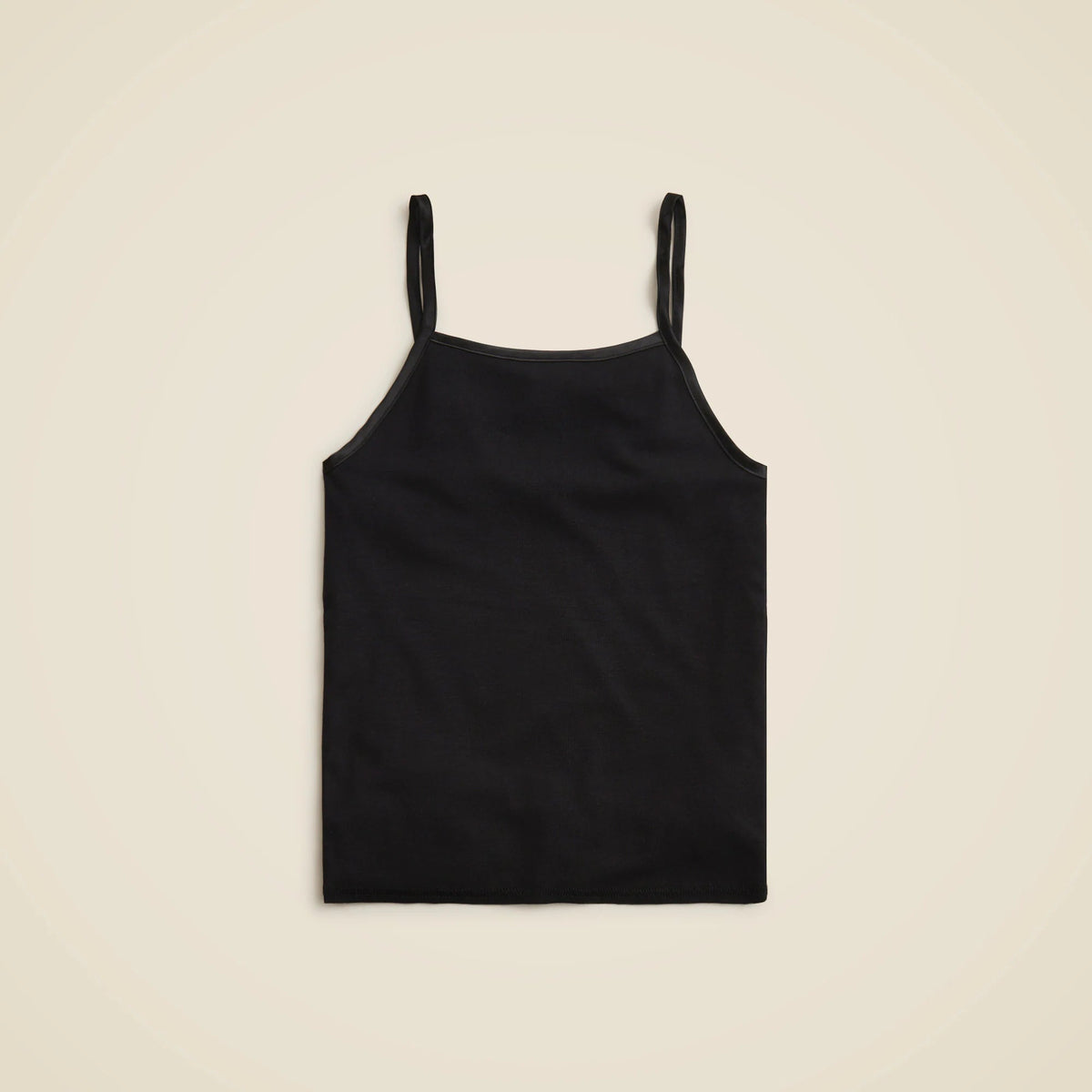 Refined rib satin-trim tank top