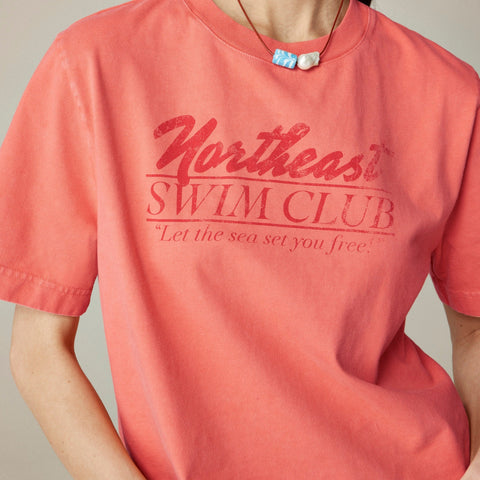 Relaxed premium-weight "Northeast Swim Club" graphic T-shirt