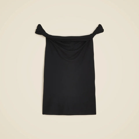 Off-the-shoulder twist tank top in matte jersey