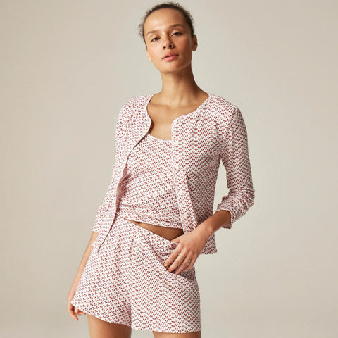 Pointelle short in ditsy floral