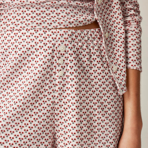 Pointelle short in ditsy floral