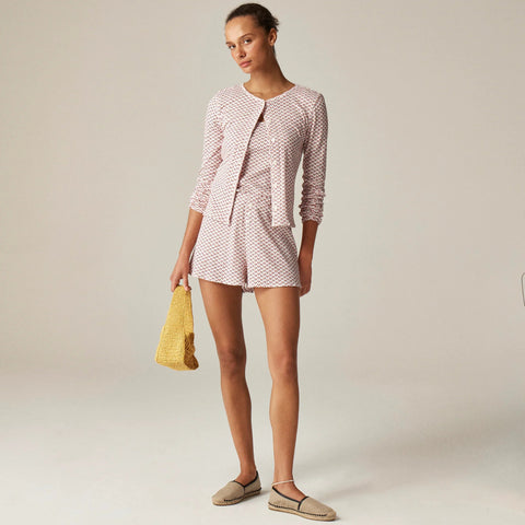 Pointelle short in ditsy floral