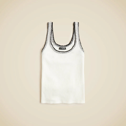 Vintage rib tank with contrast stitch