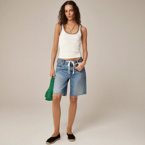 Vintage rib tank with contrast stitch