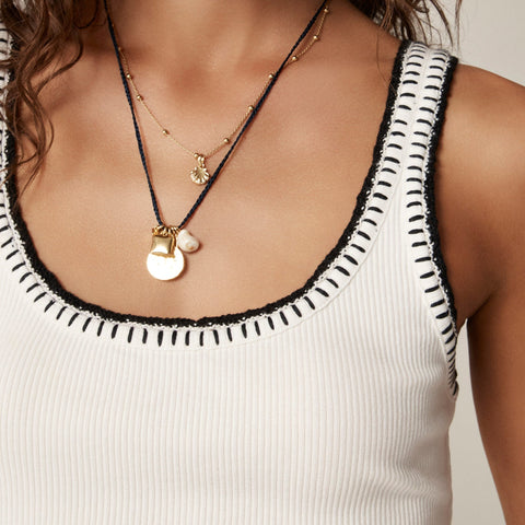 Vintage rib tank with contrast stitch