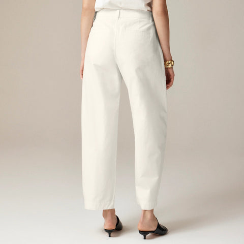 Barrel-leg pant in cotton blend