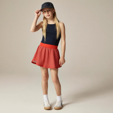 Girls' mini skort in performance jersey