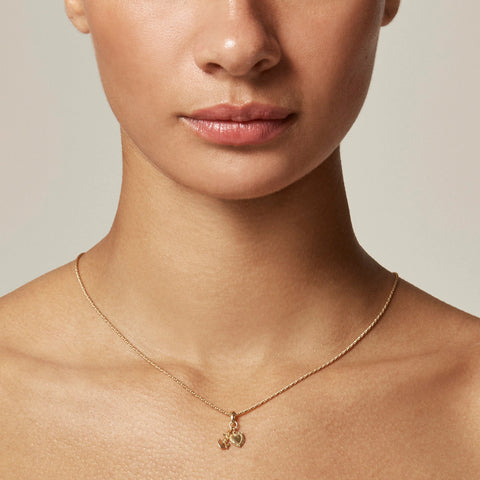 Gold vermeil heart charm necklace