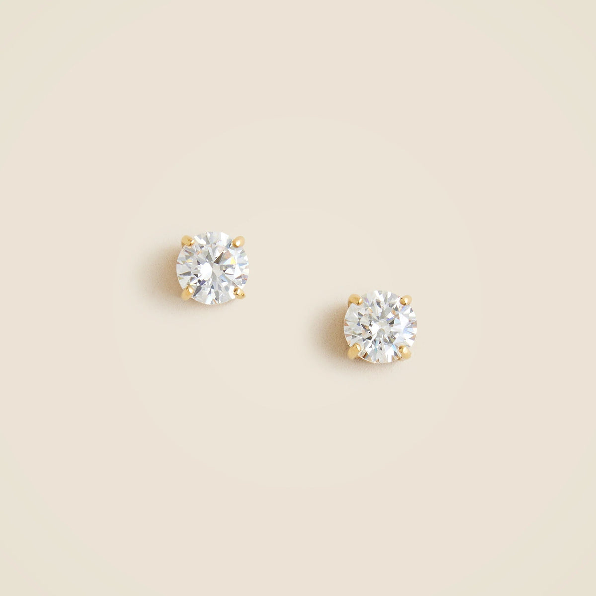 Gold vermeil cubic zirconia stud earrings