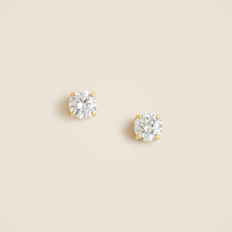Gold vermeil cubic zirconia stud earrings