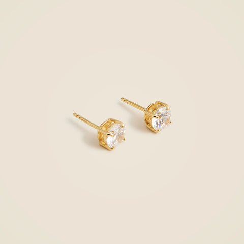Gold vermeil cubic zirconia stud earrings