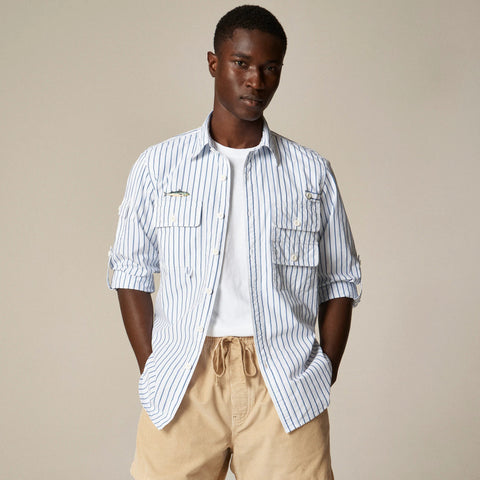 Atlantic Coastal Supplies X J.Crew cotton poplin fishing shirt