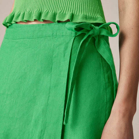 Wrap skirt in linen