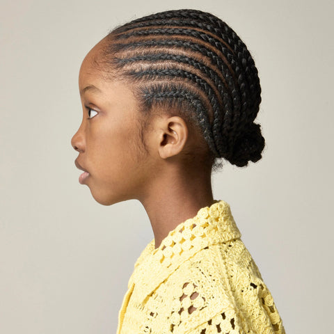 Girls' short-sleeve crochet button-up shirt