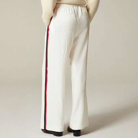 Stratus side-stripe pant in textured satin