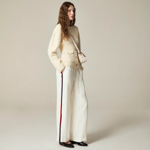 Stratus side-stripe pant in textured satin