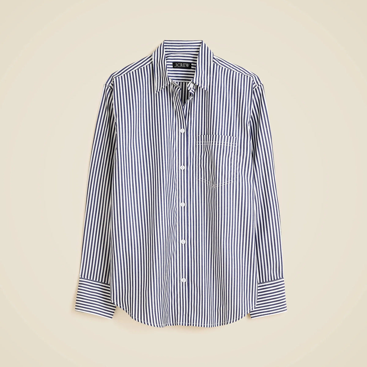 Petite Garçon classic shirt in striped cotton poplin