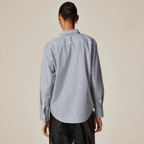 Petite Garçon classic shirt in striped cotton poplin