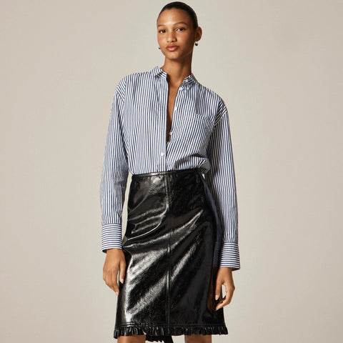 Petite Garçon classic shirt in striped cotton poplin